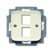 2CKA001753A3957 Плата центральная (накладка) для 2-х телекоммуникационных разъемов 0210, 0211 и 0219, серия Busch-Duro 2000 SI, цвет слоновая кость