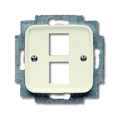 2CKA001753A3957 Плата центральная (накладка) для 2-х телекоммуникационных разъемов 0210, 0211 и 0219, серия Busch-Duro 2000 SI, цвет слоновая кость