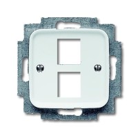 2CKA001753A3965 Плата центральная (накладка) для 2-х телекоммуникационных разъемов 0210, 0211 и 0219, серия Reflex SI, цвет альпийский белый