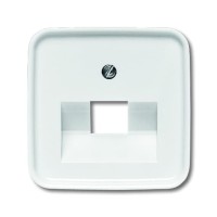 2CKA001753A8394 Плата центральная (накладка) для 1-постовой телекоммуникационной розетки 0213, 0218/11, 0220, 0221 с полем для надписи, серия Reflex SI, цвет альпийский белый