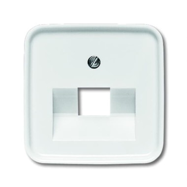 2CKA001753A8394 Плата центральная (накладка) для 1-постовой телекоммуникационной розетки 0213, 0218/11, 0220, 0221 с полем для надписи, серия Reflex SI, цвет альпийский белый