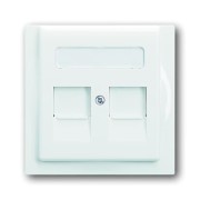 2CKA001753A8667 Плата центральная (накладка) для коммуникационных розеток с суппортами 1810, 1812, 1814, 1816 и 1818, с полем для надписи, серия impuls, цвет альпийский белый