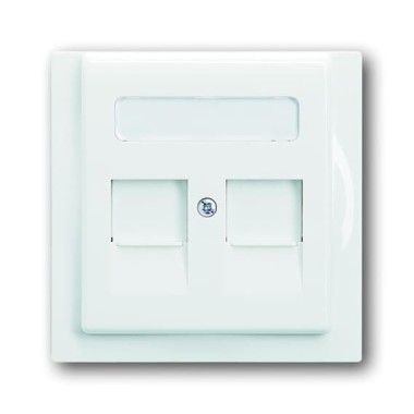 2CKA001753A8667 Плата центральная (накладка) для коммуникационных розеток с суппортами 1810, 1812, 1814, 1816 и 1818, с полем для надписи, серия impuls, цвет альпийский белый