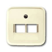 2CKA001753A8956 Плата центральная (накладка) для 2-постовой телекоммуникационной розетки 0214, 0215, 0218/12, 0220/12, 0221/12  с полем для надписи, серия Busch-Duro 2000 SI, цвет слоновая кость
