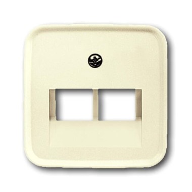 2CKA001753A8956 Плата центральная (накладка) для 2-постовой телекоммуникационной розетки 0214, 0215, 0218/12, 0220/12, 0221/12  с полем для надписи, серия Busch-Duro 2000 SI, цвет слоновая кость