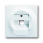 2CKA001753A8964 Плата центральная (накладка) для 1-постовой телекоммуникационной розетки 0213, 0218/11, 0220, 0221 с полем для надписи, серия impuls, цвет альпийский белый