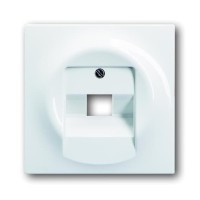 2CKA001753A8964 Плата центральная (накладка) для 1-постовой телекоммуникационной розетки 0213, 0218/11, 0220, 0221 с полем для надписи, серия impuls, цвет альпийский белый