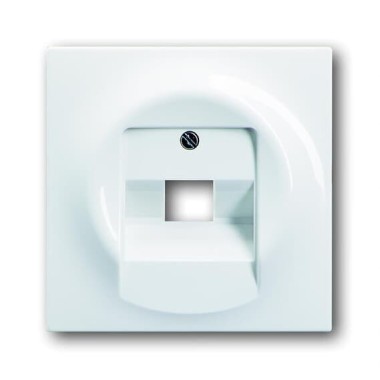 2CKA001753A8964 Плата центральная (накладка) для 1-постовой телекоммуникационной розетки 0213, 0218/11, 0220, 0221 с полем для надписи, серия impuls, цвет альпийский белый