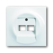 2CKA001753A9004 Плата центральная (накладка) для 2-постовой телекоммуникационной розетки 0214, 0215, 0218/12, 0220/12, 0221/12  с полем для надписи, с полем для надписи, серия impuls, цвет альпийский белый