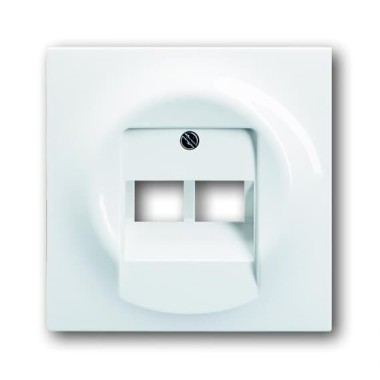 2CKA001753A9004 Плата центральная (накладка) для 2-постовой телекоммуникационной розетки 0214, 0215, 0218/12, 0220/12, 0221/12  с полем для надписи, с полем для надписи, серия impuls, цвет альпийский белый