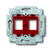 2CKA001753A9972 Суппорт для 2-х разъёмов фирм AMP / tyco Electronics, BTR, EFB, KRONE, RADIALL, Setec, с красным цоколем, без монтажных лапок