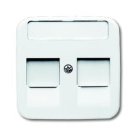 2CKA001753A9989 Плата центральная (накладка) для коммуникационных розеток с суппортами 1810, 1812, 1814, 1816 и 1818, с полем для надписи, серия Reflex SI, цвет альпийский белый
