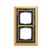 2CKA001754A4576 Рамка 2-постовая, серия Династия, Латунь полированная, черная роспись