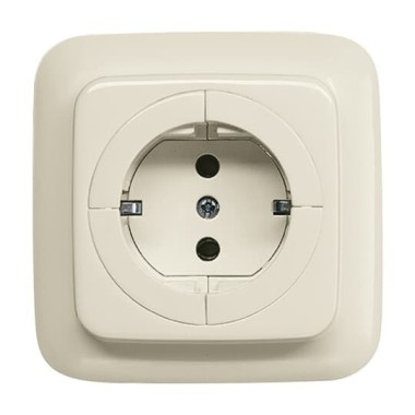 2CKA002011A3397 Розетка SCHUKO 16А 250В с механизмом освобождения вилки, серия Busch-Duro 2000 SI, цвет слоновая кость