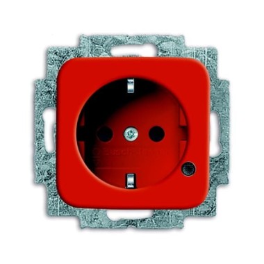 2CKA002013A5283 Розетка SCHUKO 16А 250В с защитными шторками, с индикацией LED, серия Busch-Duro SI, цвет оранжевый