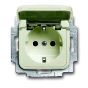2CKA002013A5306 Розетка SCHUKO 16А 250В с защитными шторками, с крышкой, серия Busch-Duro, цвет слоновая кость