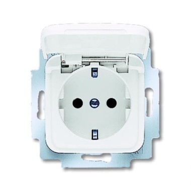 2CKA002013A5314 Розетка SCHUKO 16А 250В с защитными шторками, с крышкой, серия Reflex SI, цвет альпийский белый 2CKA002013A5314 Розетка SCHUKO 16А 250В с защитными шторками, с крышкой, серия Reflex SI, цвет альпийский белый