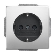 2CKA002013A5374 Розетка SCHUKO 16А 250В с защитными шторками, серия pure/сталь