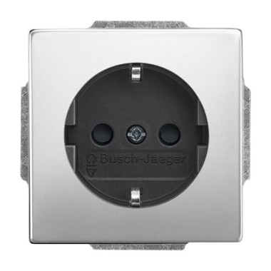 2CKA002013A5374 Розетка SCHUKO 16А 250В с защитными шторками, серия pure/сталь