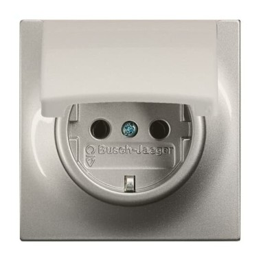 2CKA002018A1016 Розетка SCHUKO 16А 250В с крышкой, серия impuls, цвет шампань-металлик