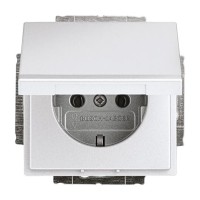 2CKA002018A1487 Розетка SCHUKO 16А 250В с крышкой, серия Future/Axcent/Carat/Династия, цвет серебристо-алюминиевый