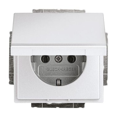 2CKA002018A1487 Розетка SCHUKO 16А 250В с крышкой, серия Future/Axcent/Carat/Династия, цвет серебристо-алюминиевый