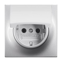 2CKA002018A1489 Розетка SCHUKO 16А 250В с крышкой, серия impuls, цвет серебристый металлик