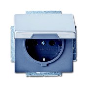 2CKA002018A1490 Розетка SCHUKO 16А 250В с крышкой, серия pure/сталь