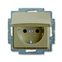 2CKA002018A1498 Розетка SCHUKO 16А 250В, с крышкой, серия Basic 55, цвет шампань