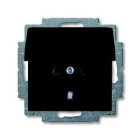 2CKA002111A0655 Розетка SCHUKO 16А 250В с защитными шторками, с крышкой, серия basic55, цвет chateau-черный