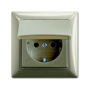 2CKA002018A1501 Розетка SCHUKO 16А 250В, IP44, в сборе, серия Basic 55, цвет шампань