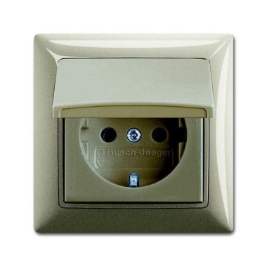 2CKA002018A1501 Розетка SCHUKO 16А 250В, IP44, в сборе, серия Basic 55, цвет шампань