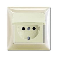 2CKA002018A1504 Розетка SCHUKO 16А 250В, IP44, в сборе, серия Basic 55, цвет слоновая кость