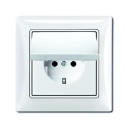 2CKA002018A1505 Розетка SCHUKO 16А 250В, IP44, в сборе, серия Basic 55, цвет альпийский белый