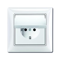 2CKA002018A1505 Розетка SCHUKO 16А 250В, IP44, в сборе, серия Basic 55, цвет альпийский белый