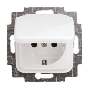 2CKA002018A1508 Розетка SCHUKO 16А 250В с крышкой, серия Reflex SI, цвет альпийский белый