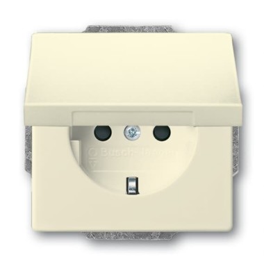 2CKA002018A1518 Розетка SCHUKO 16А 250В с защитными шторками, с крышкой, серия future, цвет слоновая кость