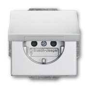 2CKA002018A1519 Розетка SCHUKO 16А 250В с защитными шторками, с крышкой, серия future, цвет серебристый аллюминий