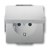 2CKA002018A1521 Розетка SCHUKO 16А 250В с защитными шторками, с крышкой, серия future, цвет сталь