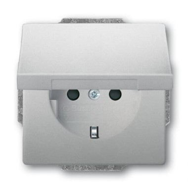 2CKA002018A1521 Розетка SCHUKO 16А 250В с защитными шторками, с крышкой, серия future, цвет сталь