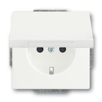 2CKA002018A1530 Розетка SCHUKO 16А 250В с защитными шторками, с крышкой, без лапок, серия future, цвет белый бархат