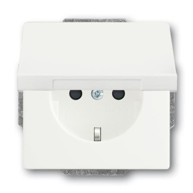 2CKA002018A1530 Розетка SCHUKO 16А 250В с защитными шторками, с крышкой, без лапок, серия future, цвет белый бархат