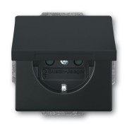 2CKA002018A1523 Розетка SCHUKO 16А 250В с защитными шторками, с крышкой, серия future, цвет черный бархат