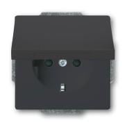 2CKA002018A1526 Розетка SCHUKO 16А 250В с защитными шторками, с крышкой, без лапок, серия future, цвет антрацит