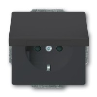 2CKA002018A1526 Розетка SCHUKO 16А 250В с защитными шторками, с крышкой, без лапок, серия future, цвет антрацит