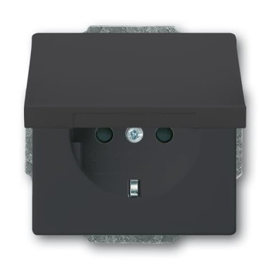 2CKA002018A1526 Розетка SCHUKO 16А 250В с защитными шторками, с крышкой, без лапок, серия future, цвет антрацит