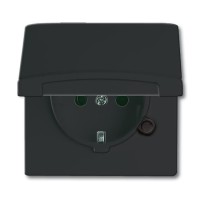 2CKA002064A0290 Розетка SCHUKO, 16А 250В, с крышкой, уплотнительное кольцо в комплекте, серия Allwetter44, IP44, цвет черный/антрацит