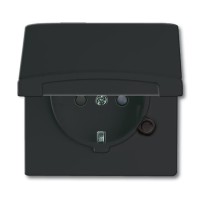 2CKA002064A0295 Розетка SCHUKO, 16А 250В, с крышкой, с защитными шторками, уплотнительное кольцо в комплекте, серия Allwetter44, IP44, цвет черный/антрацит