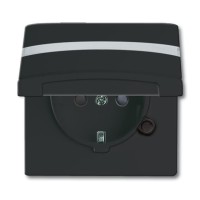 2CKA002064A0302 Розетка SCHUKO, 16А 250В, с крышкой, с защитными шторками, уплотнительное кольцо в комплекте, c полем для надписи,  серия Allwetter44, IP44, цвет черный/антрацит