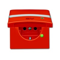 2CKA002064A0304 Розетка SCHUKO, 16А 250В, с крышкой, с защитными шторками, уплотнительное кольцо в комплекте,  c полем для надписи, серия Allwetter44, IP44, цвет оранжевый